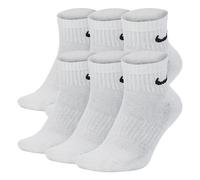 Nike SX7669 Unisex Everyday Cushion Ankle Training Socks (6 Pairs) White Cotton - Size Medium