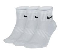 Nike SX7677 Unisex Everyday Lightweight Training Ankle Socks White 3 Pairs Cotton - Size X-Large