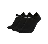 Nike SX7678 Unisex Everyday Lightweight Training No Show Socks Black 3 Pair Cotton - Size Small