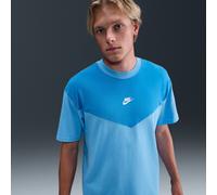 Nike T-Shirt Men Blue Tech Sportswear Midweight Relaxed Crew Neck Short Sleeve
