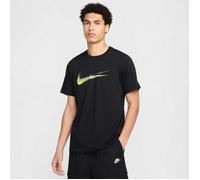 Nike T-Shirt Mens Black Sportswear Swoosh Print Cotton Everyday Wear Classic Tee