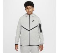 Nike Tech Fleece Older Kids' Full-Zip Hoodie (Extended Size) - Grey - Cotton/Polyester S+
