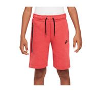 NIKE FD3289-672 B NSW TECH FLC Short Shorts Boy's LT UNIV RED HTR/Black/Black Size L
