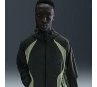 Nike Tech Men's Dri-FIT Woven Colour-Block Windrunner Loose Jacket - Green - Nylon/Elastane S