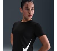 Nike Tempo Swoosh Run Women's Dri-FIT Short-Sleeve Running Top - Black - Polyester M (UK 12-14)