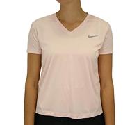 NIKE Top Vneck Shortsleeve Women's Shortsleeve - Echo Pink/Reflective Silver, Small