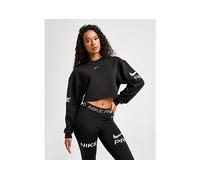 Nike Pro Women's Dri-FIT Loose Crew-Neck French Terry Sweatshirt - Black - Polyester/Cotton/Elastane XS (UK 4-6)