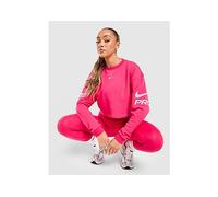 Nike Pro Women's Dri-FIT Loose Crew-Neck French Terry Sweatshirt - Pink - Polyester/Cotton/Elastane S (UK 8-10)