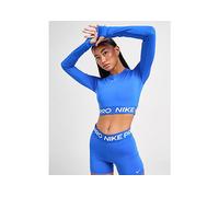 Nike Training Pro Long Sleeve Crop Top - Blue - Womens L
