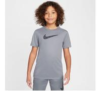 Nike Trophy23 SS Top Striped Junior T-Shirt - Grey, Ideal for Active Kids (Size S 128-137)