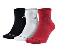 Nike U J Everyday Max Ankl 3PR Socks - Black/White/Gym Red, M