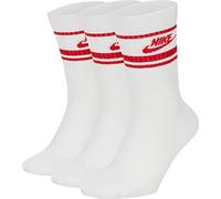 Nike U Nk Crew NSW Essential STRIPE Socks - White/University Red/(University Red), M