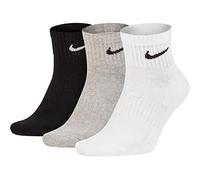 NIKE U Nk Everyday Cush Ankle 3PR Socks - Wh(Blk)/Dgh(Blk)/Blk(Wh), Large