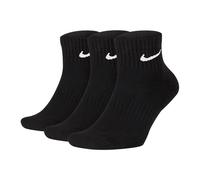 Nike Unisex 3 Pack Sports Socks - Everyday, Cotton Cushioned Ankle, Solid Color