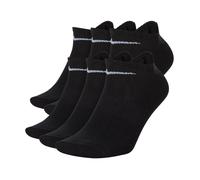 NIKE Unisex 6-Pack Sneaker Sports Socks White Black, Lightweight No Show