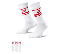 Nike Unisex Adult Sportswear Essential Everyday Crew Socks (Pack of 3) - White/Royal Blue - 8 UK-11 UK - White/Royal Blue - 97% Polyester/3% Spandex
