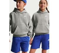 Nike Unisex Big Kids Club Fleece Oversized Pullover Hoodie, Dk Grey Heather/White, Size Xl=13-15 Years Dk Grey Heather/White