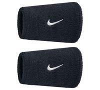 Nike Unisex Classic Swoosh Double Wide Wristband (Pack of 2) (Black/White) - One Size