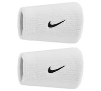 Nike Unisex Classic Swoosh Double Wide Wristband (Pack of 2) (White/Black) - One Size