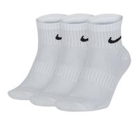 Nike Unisex Dry Cushion Everyday Ankle Socks (3 Pairs) in White Cotton - Size Medium