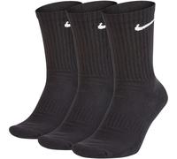 Nike Unisex Everyday Cushion Crew Training Socks (3 Pairs) in Black Cotton - Size Small