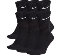 Nike Unisex Everyday Cushioned Training Crew Socks (6 Pairs), Black/White, Medium
