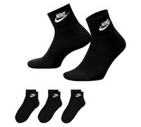 Nike Unisex Everyday Essential Ankle Socks 3 Pairs - Black - Size Small