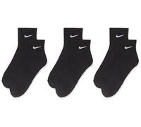 Nike Unisex Everyday Plus Cushion Ankle Training Socks (3 Pair), Black, Medium