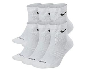 Nike Unisex Everyday Plus Cushioned Sock 6 Packs White SX6899-100 M