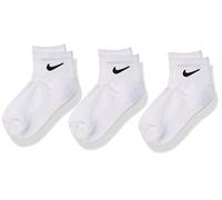 NIKE Unisex Kids Basic Pack Ankle 3pk Eu 27-35 SOCKS, White, 5 Years EU