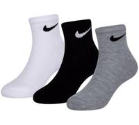 NIKE Unisex Kids Cushioned Ankle Un0026 3 Pairs Socks, WHITE/GREY/BLACK-W2F