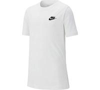 Nike Unisex Kids Emb Futura T-shirt, White/Black, 122 EU
