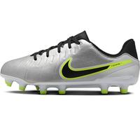 Nike Unisex Kids Legend 10 Academy Fg/Mg Football Shoe, Metallic Silver Black Volt, 5 UK