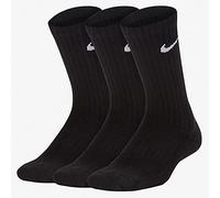 NIKE Unisex Kids Performance Cushioned Crew Training Socks 3 Pair , Black/White, 122 UK