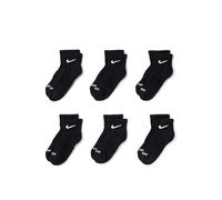 NIKE Unisex Kids Un0018 Quarter 6 Pairs Eu 27-35 SOCKS, Black, 5 Years EU