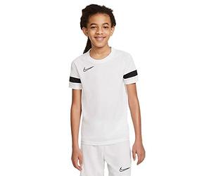 NIKE Unisex Kids Y Nk Dry Acd21 Top T-Shirt, White/Black/Black/Black, 8 Years EU