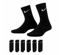 NIKE Unisex Little Boy's 6-pairs Young Athletes Basic Cushioned Crew SOCKS, Black, 5 Years EU