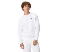 Nike Club Men's Fleece Crew - White - Cotton/Polyester M