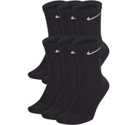 Nike Unisex Performance Cushion Crew Socks with Band (6 Pairs), Black/White, Large