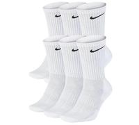 NIKE Unisex Performance Cushion Crew Socks with Band (6 Pairs), White/Black, Large