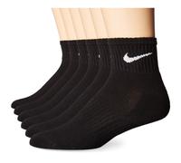 NIKE Unisex Performance Cushion Quarter Socks with Bag (6 Pairs) Blac