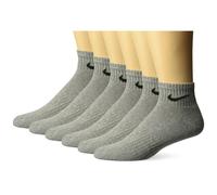 NIKE Unisex Performance Cushion Quarter Socks with Bag (6 Pairs) Dark
