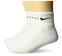 NIKE Unisex Performance Cushion Quarter Socks with Band (6 Pairs) Whi