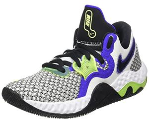NIKE Unisex's Renew Elevate 2 Basketball Shoe, white/black-volt-indigo burst, 9 UK