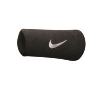 Nike Unisex's Swoosh Doublewide Wristbands one Pair, Black/White, Size
