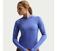 Nike Universa Women's Dri-FIT Slim Hooded Long-Sleeve Top - Blue - Polyester/Elastane XS (UK 4-6)