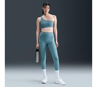 Nike Universa Women's High-Waisted 7/8 Floral Leggings with No Front Seam - Blue - Polyester/Elastane XXL (UK 24-26)