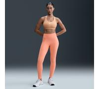 Nike Universa Women's High-Waisted Full-Length Leggings with No Front Seam - Orange - Polyester/Elastane XS (UK 4-6)