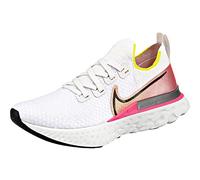 Nike W NIKE REACT INFINITY RUN FK, Women’s Running Shoe, Platinum Tint Black Pink Blast, 5 UK (38.5 EU)