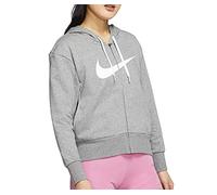 Nike W Nk Dry Get Fit Fc Fz H ES Gx Sweatshirt - Carbon Heather/(White), M